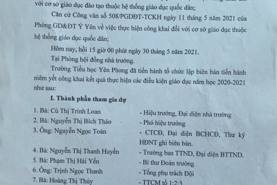 Công khai chất lượng giáo dục theo thông tư 36